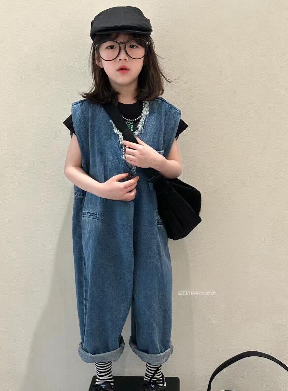 2024夏新品★子供服　デニム連体服★90-140cm★