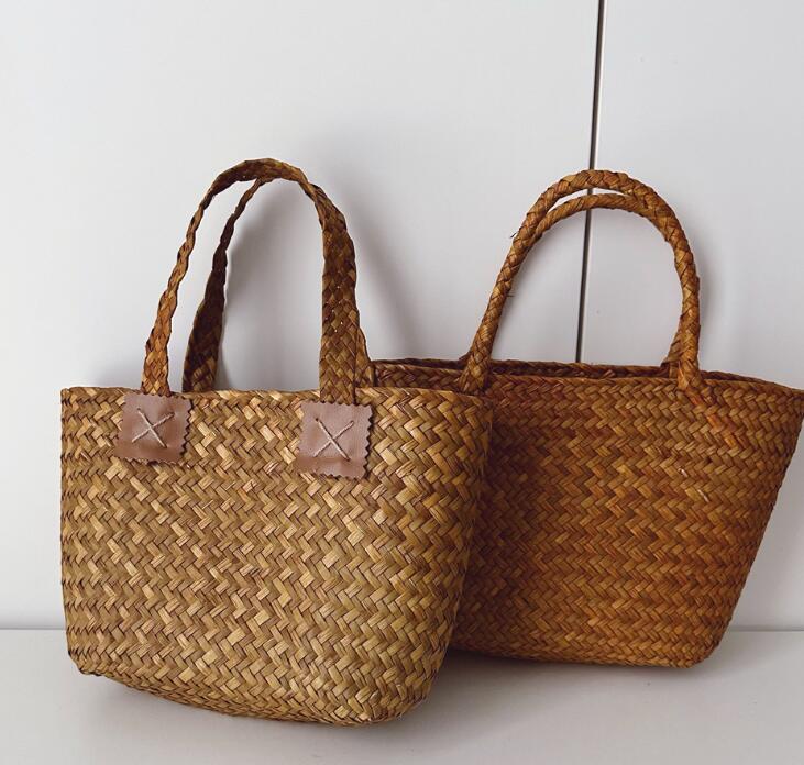 2024新型★草編みハンドバッグ★子供バッグ　2種
