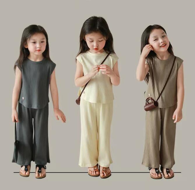 2024★夏新作★韓国風子供服★トップス+ズボン★3色90-140CM