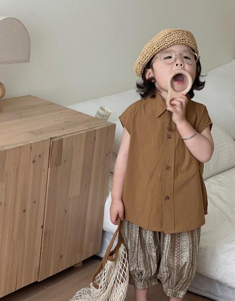 「2024」子供服★トップス★Tシャツ★キッズ★2色★無地★90-140CM