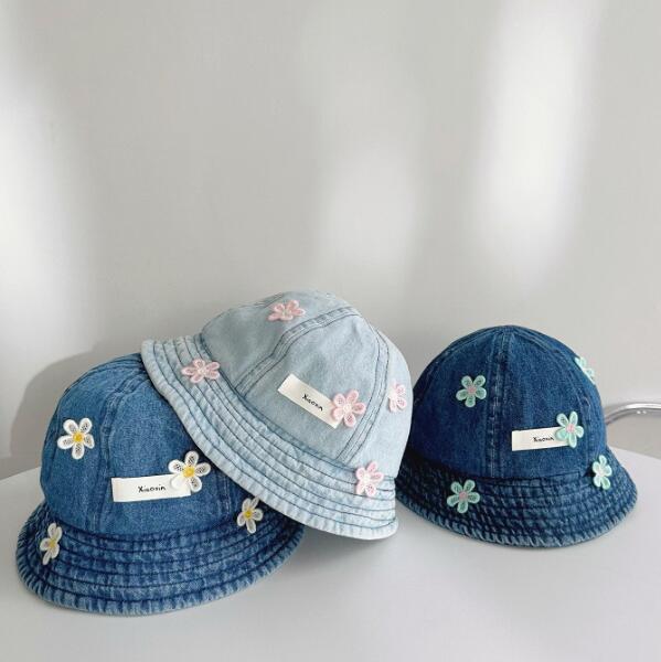 「2024」子供用★帽子★バケットハット★キッズ★韓国風★デニム★3色