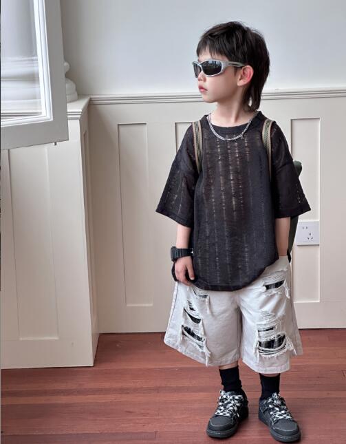 「2024」子供服★トップス★Tシャツ★半袖★韓国風子供服★キッズ男の子★3色★90-140CM