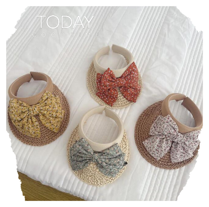 「2024」子供用★帽子★麦わら帽子★キッズ女の子★キャップ★蝶結び★可愛い★4色