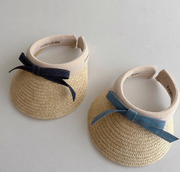 「2024」子供用★帽子★麦わら帽子★キッズ★キャップ★蝶結び★可愛い★2色