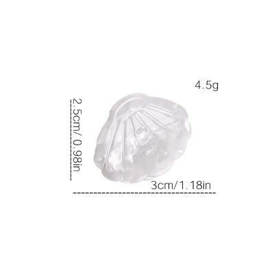 2024春夏 ガール ヘアクリップ バンスクリップ 海洋系 貝殻シェル アクリル樹脂 べっ甲風 髪飾り3CM