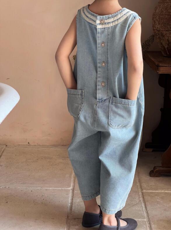 2024夏新J★子供服　デニム連体服★80-140cm★