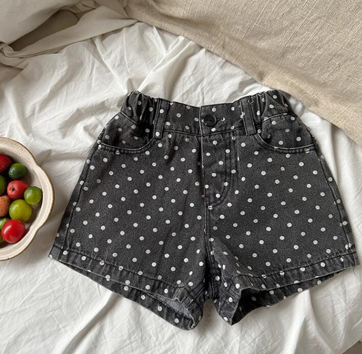 「2024」子供服★ボトムス★ジーンズ★ショートパンツ★韓国風子供服★水玉★90-150CM