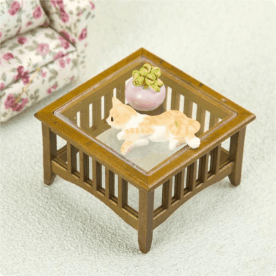 ミニチュア ドールハウス用家具 フィギュア ぬい撮 1:12dollhouse ドール撮影 サイドテーブル 茶卓 微風景