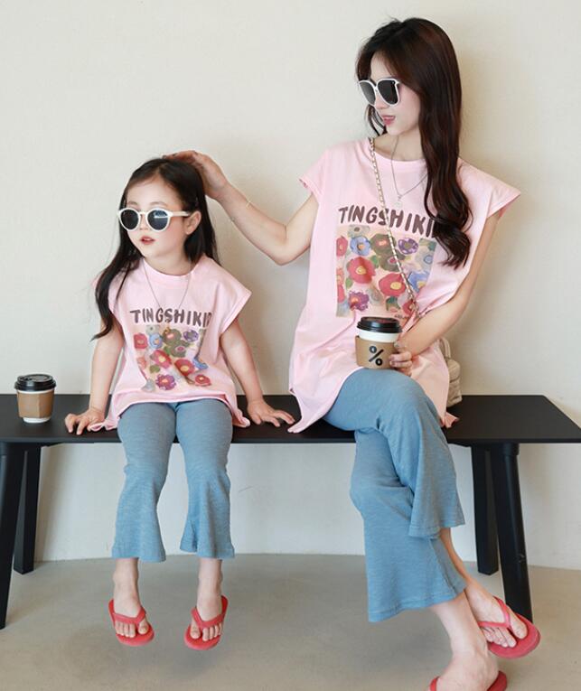 2024夏新品★子供服&親子服　トップス+ズボン　セット★90-140cm★