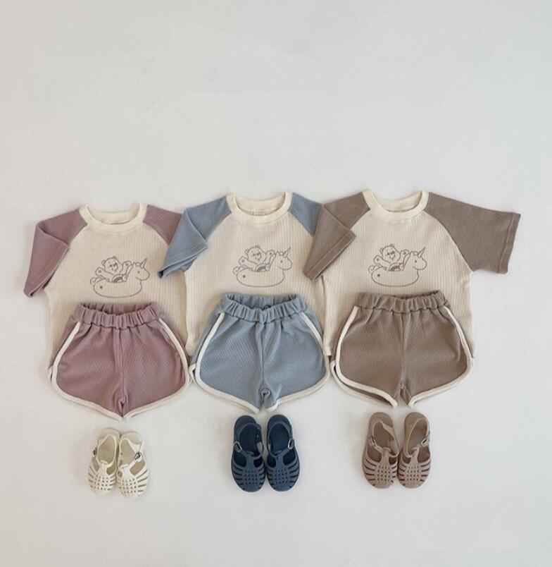 2024★夏新作★韓国風ベビー服★トップス+ズボン★3色73-100CM
