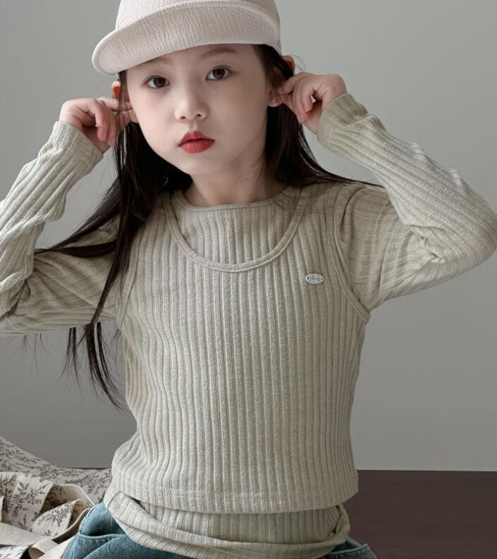 2024年秋新★子供服　ベスト+セーター　セット★100cm〜160cm 2色