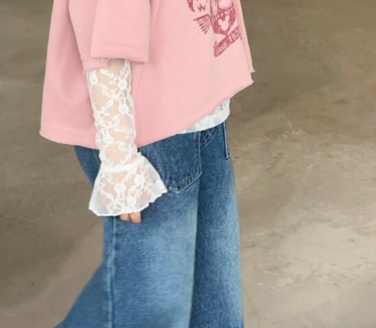 2024秋新作YM★子供服　レーストップス　インナー★90cm〜150cm