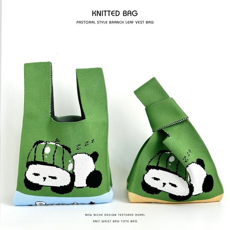 「2024」バッグ★ハンドバッグ★ニットバッグ★パンダ★ 可愛い★6色