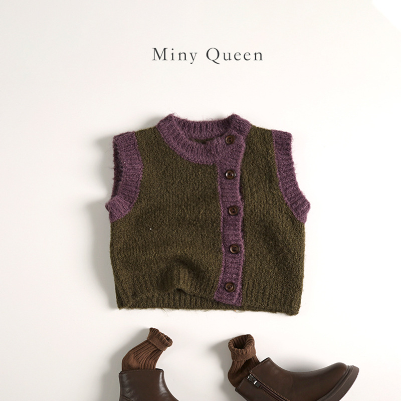 「2024」子供服★トップス★ニット★ベスト★韓国風子供服★80cm〜130cm