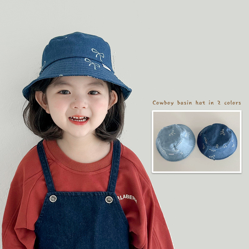 「2024」子供用★帽子★キャップ★キッズ★デニム★バケットハット★2色
