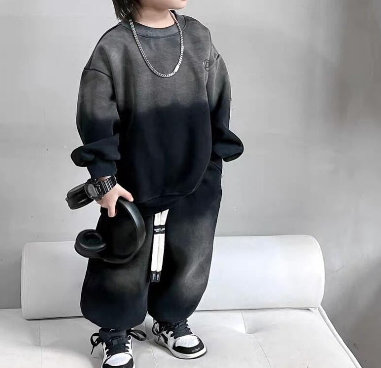 2024冬新品★子供服　裏起毛付きトップス+ズボン　セット★90-140cm★