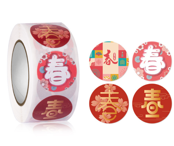 ★春*字シール★福袋に　ギフト袋に　貼付ける★ラベル★ステッカー★春字ロール★ラッピング★