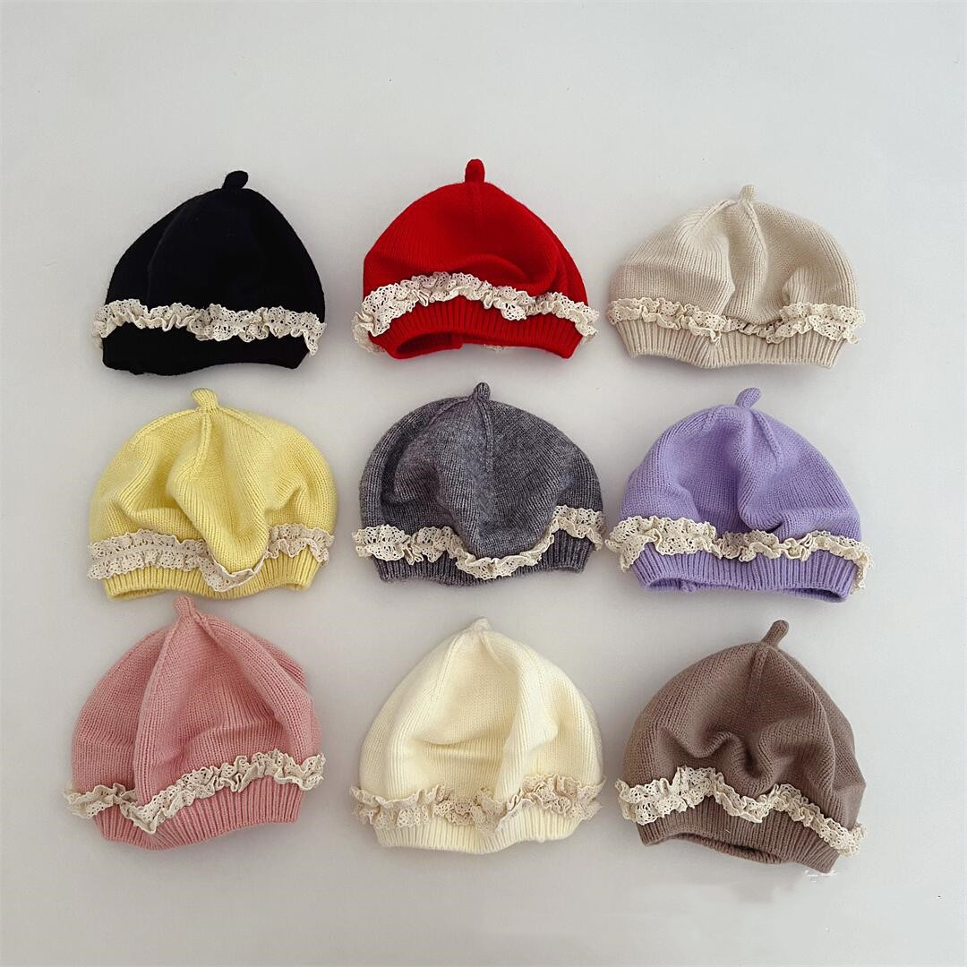 「2024」子供用★帽子★ニット帽子★ベビー★ベレー帽★暖かい★9色