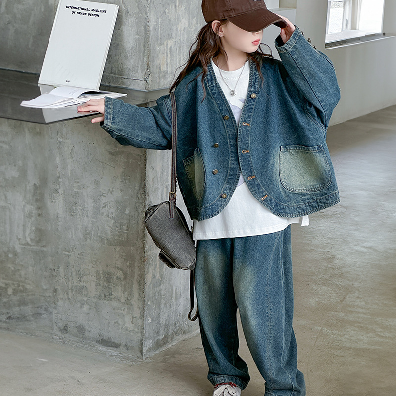 2024秋新入荷★子供服　デニムコート&ズボン★120cm〜170cm