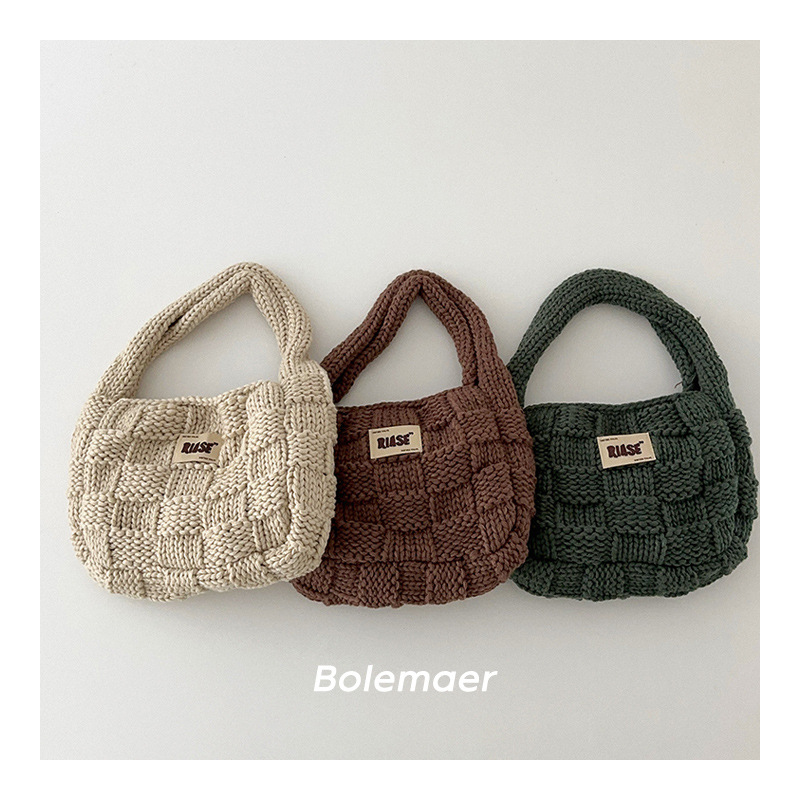 「2024」バッグ★手提げバッグ★ハンドバッグ★子供用★ニットバッグ★4色