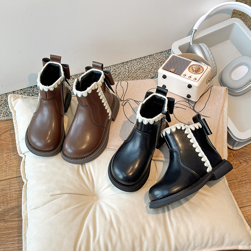 「2024」靴★子供靴★キッズ靴★シューズ★ショートブーツ★裏起毛★2色23#〜36#