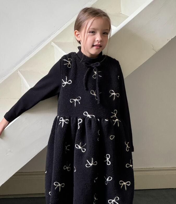 「2024」子供服★ワンピース★ノースリーブ★蝶結び★韓国風子供服★90cm〜140cm