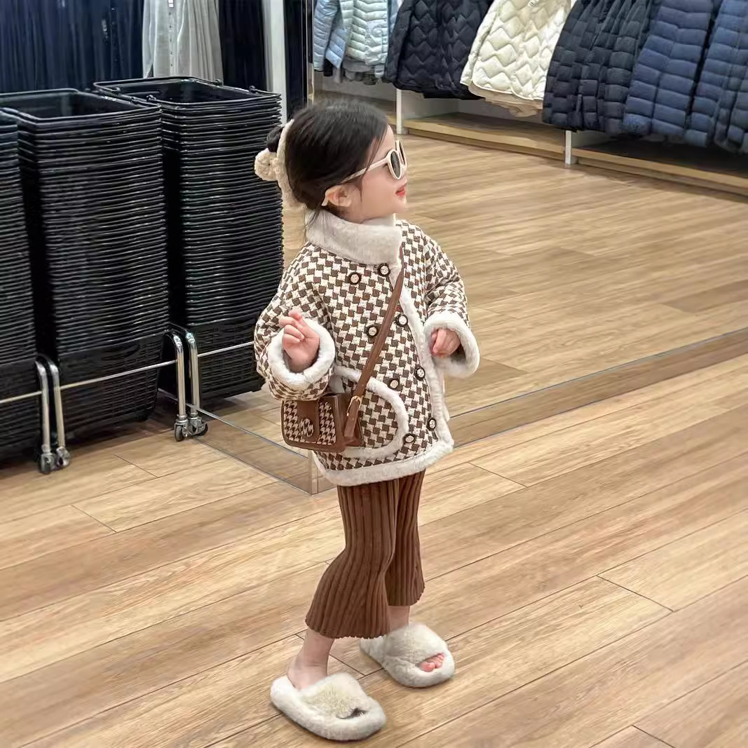 2024秋冬新品★子供服 　コート&ニットズボン★90cm〜140cm