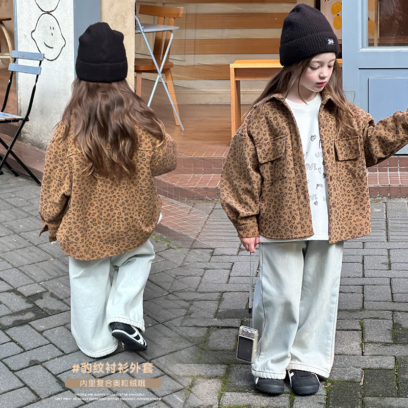 2024秋冬新品A★子供服 　豹柄コート★90cm〜160cm