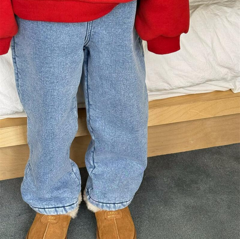 2024★秋冬新作★韓国風子供服★ジーンズ★裏起毛★90cm〜140cm
