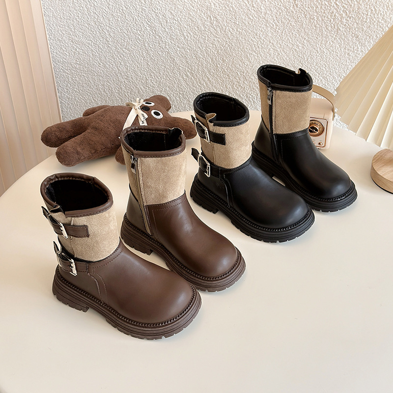 「2024」靴★子供靴★キッズ靴★シューズ★裏起毛★ショートブーツ★2色26#〜36#