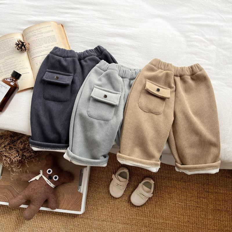 2024★秋冬新作★韓国風ベビー服★トップス★裏起毛　コーデュロイ　ズボン★73〜110 6色