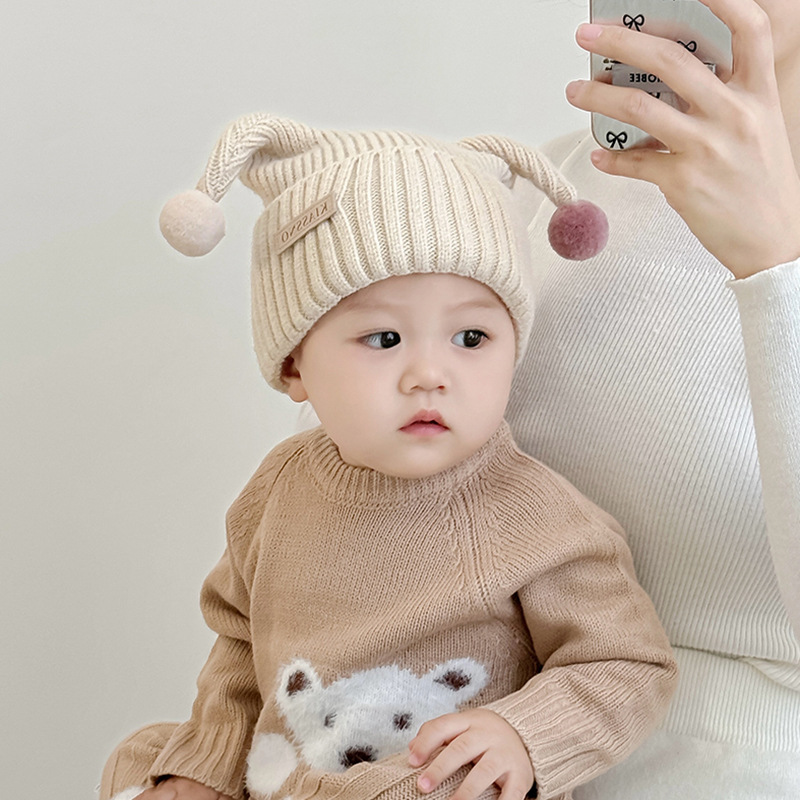 「2024」子供用★帽子★ニット帽子★耳カバー★防寒★ベビー★暖かい★7色