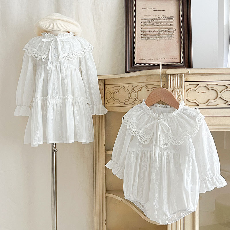 2025新入荷★ベビー服&姉妹服　ロンパース&ワンピース★66-90/90-130cm 2色