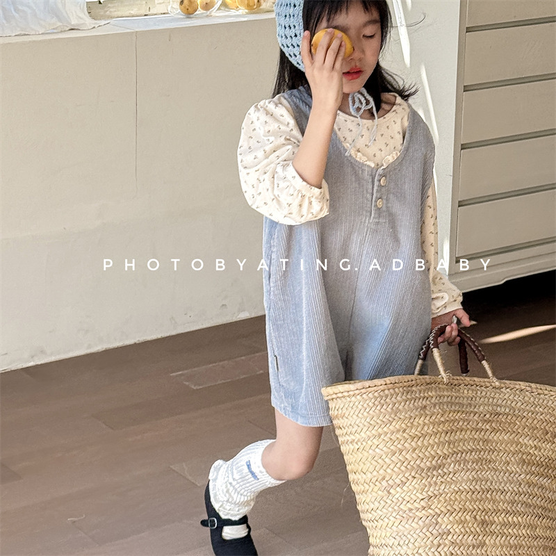 2025★春秋新作★韓国風子供服★コーデュロイ★サロペット★80cm〜130cm 3色