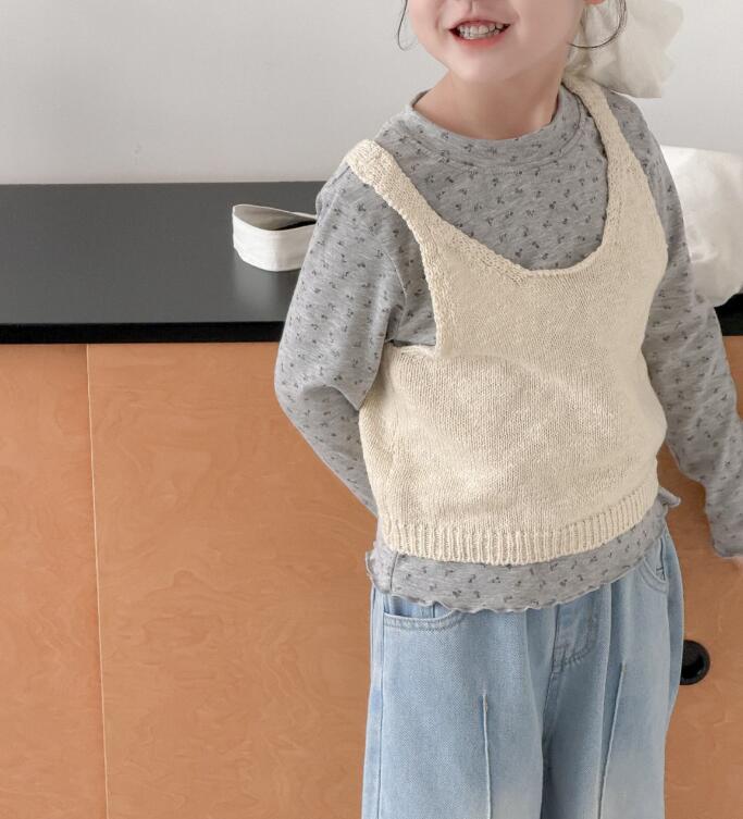 2025新品LMM★子供服　ニットベスト★90cm〜150cm 2色