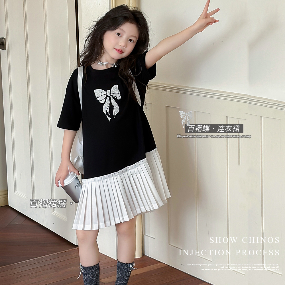 「2025」子供服★ワンピース★半袖★蝶結び★韓国風子供服★100cm〜150cm
