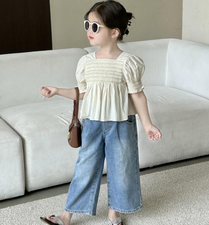 「2025」子供服★トップス★半袖シャツ★ジーンズ★韓国風子供服★2色90cm〜140cm