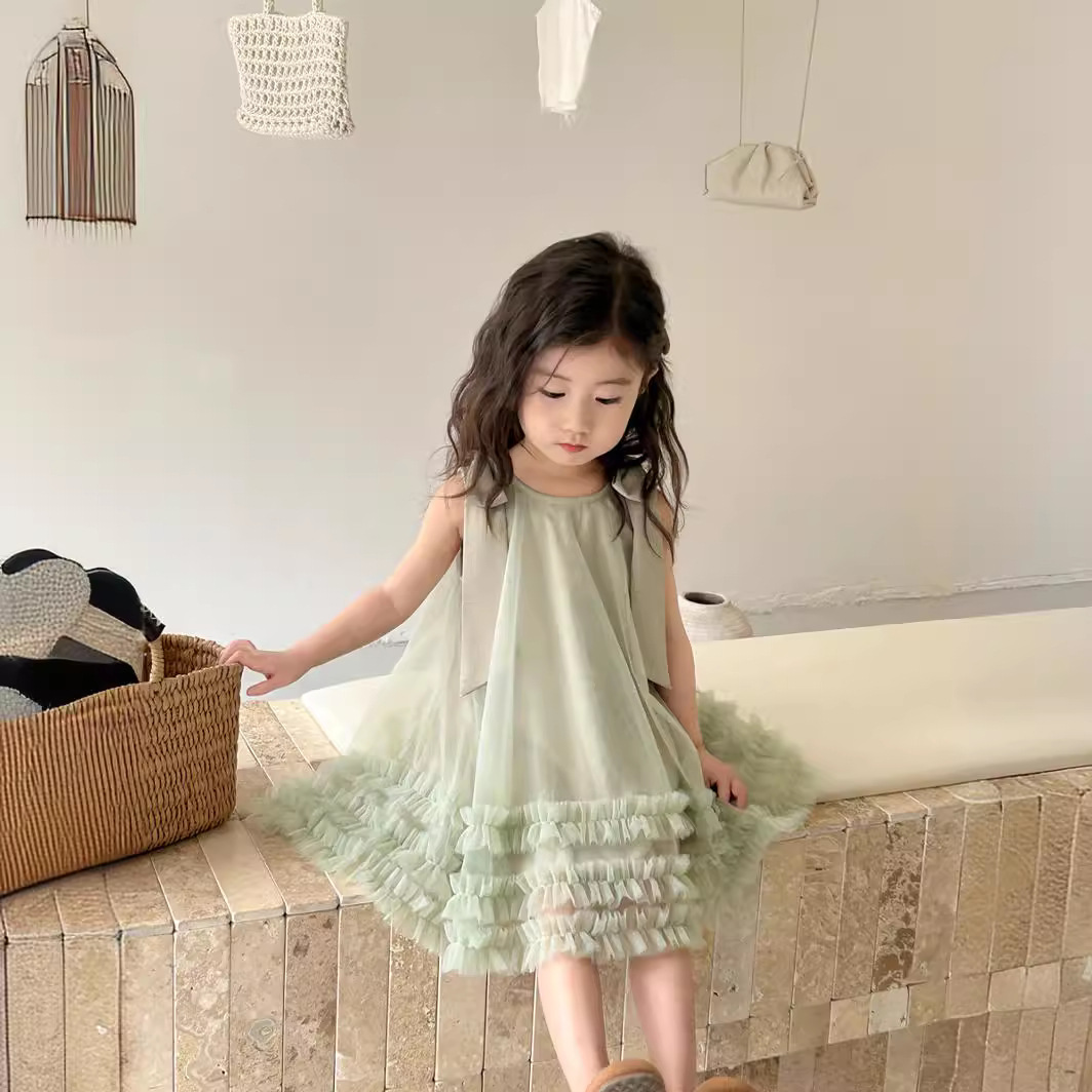 「2025」子供服★ワンピース★袖なし★ドレス★韓国風子供服★2色90cm〜150cm