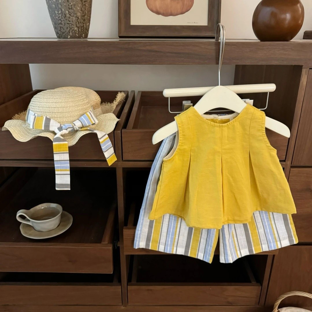 2025夏新品★子供服　セットアップ+帽子★80cm〜130cm