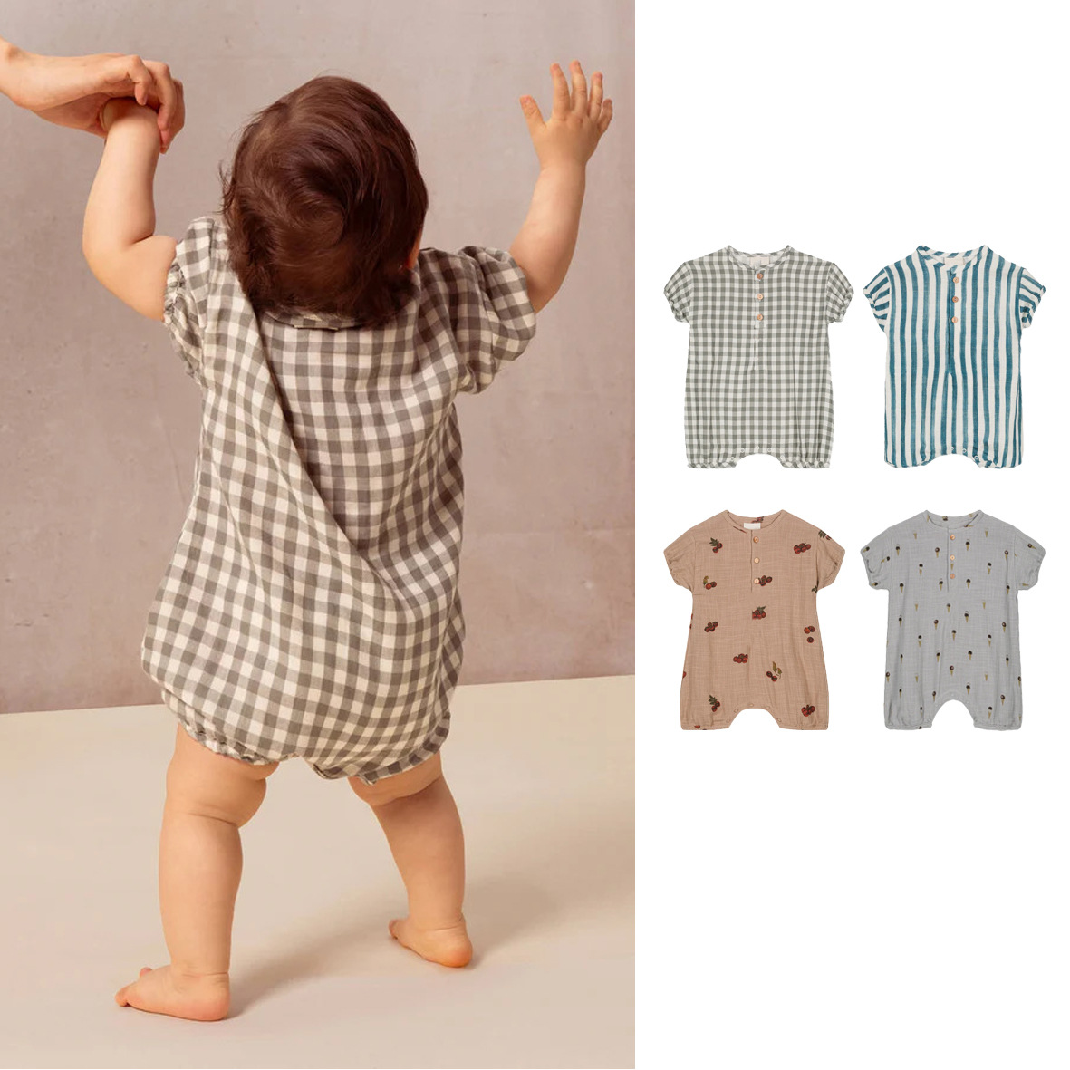 2025新入荷★ベビー服　ロンパース★73〜90cm 4色