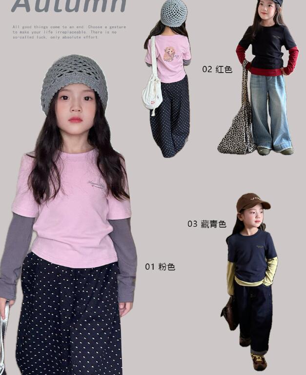 2025秋新作A★子供服　トップス★90cm〜170cm 4色