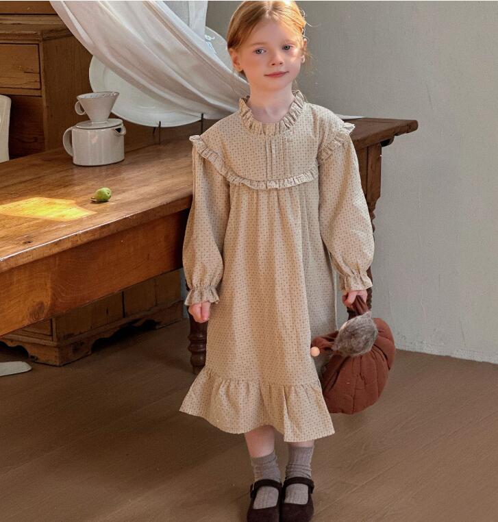 2025秋新品HLL★子供服　ワンピース★90cm〜140cm