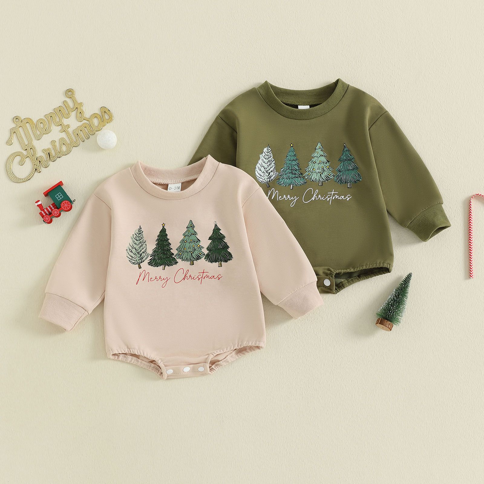 2025新入荷★ベビー服　クリスマス服　ロンパース★0-3M(60)〜12-18M(90) 2色