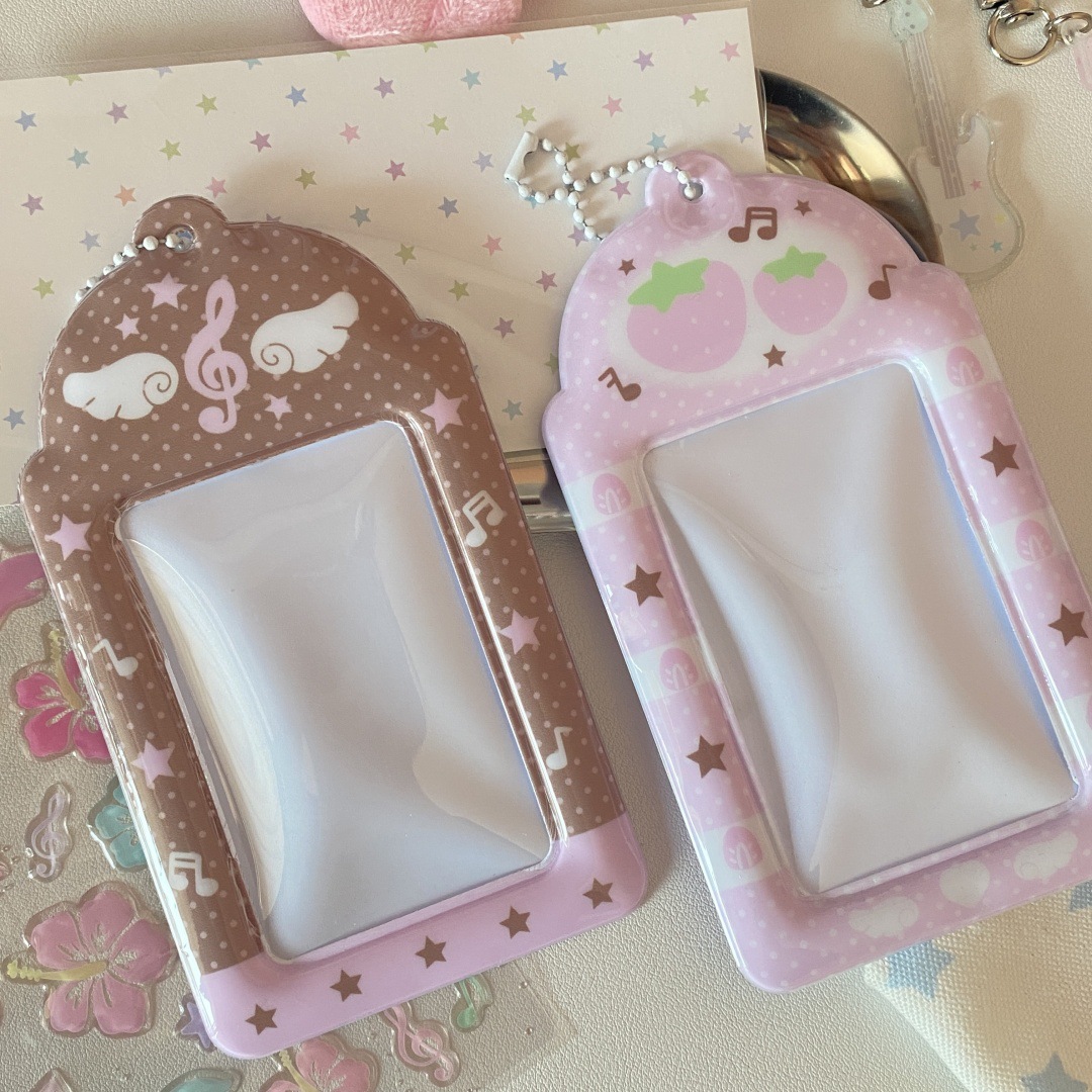 カードケース★3寸カード収納用  キーホルダーアクセサリー★2色