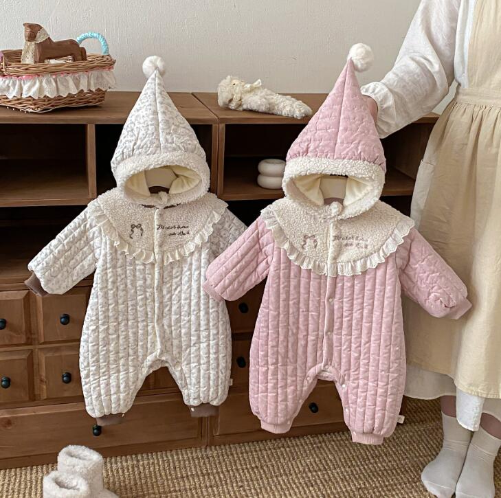 2025冬新入荷★ベビー服　連体服+帽子★66〜90 2色