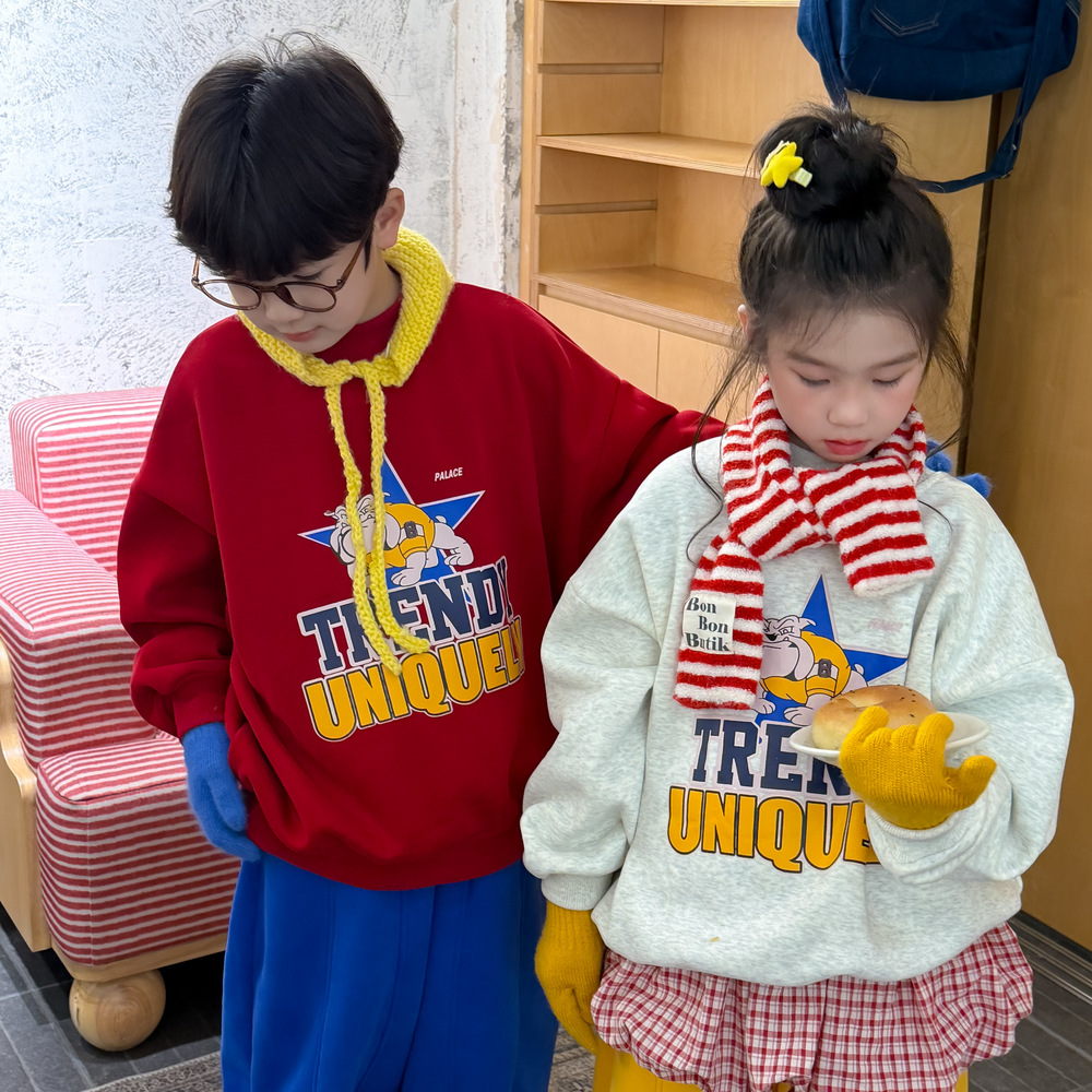 2025冬新作MXM★子供服　トレーナー　裏起毛★100cm〜160cm 2色