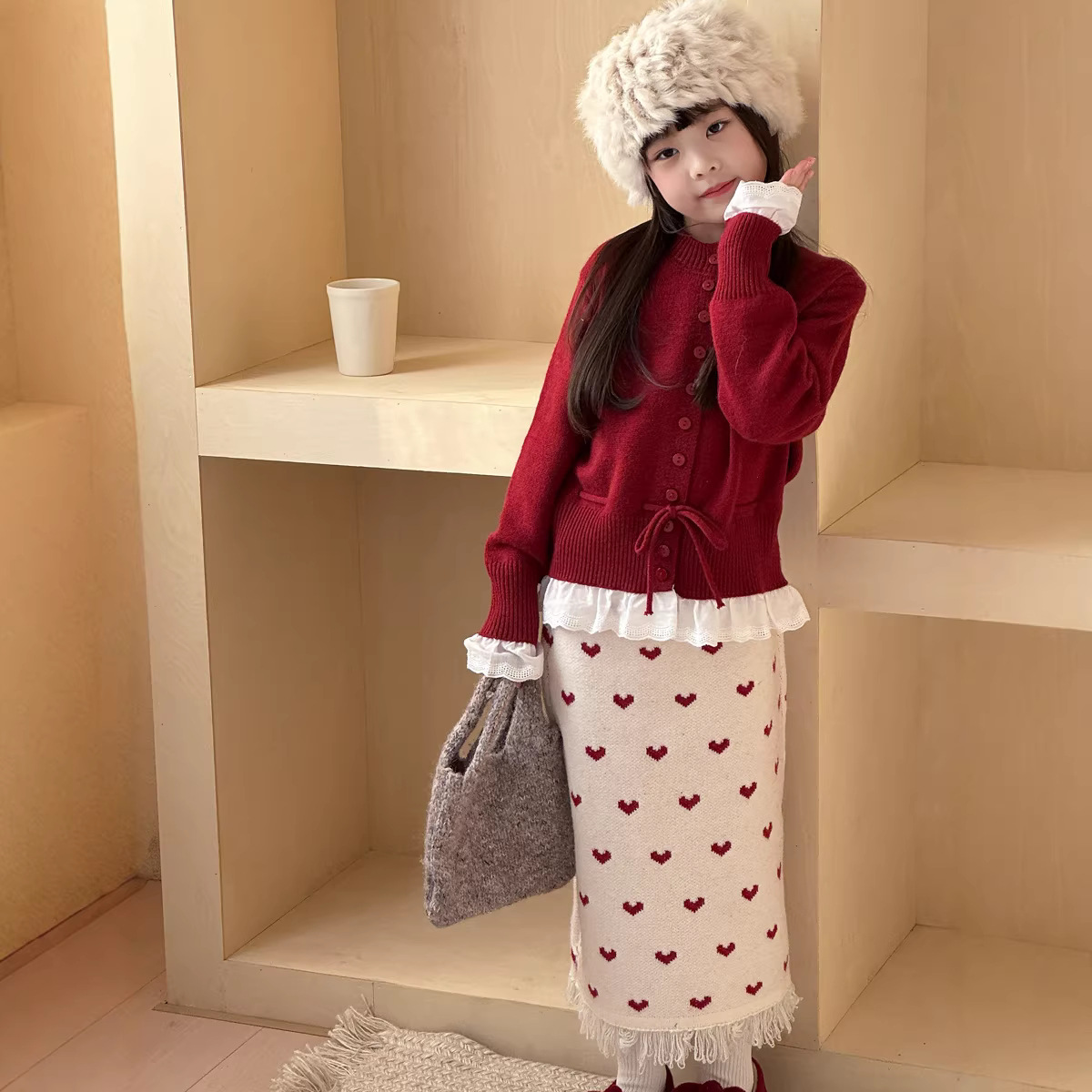 2026新品Y★子供服 　カーディガン&スカート分けて★90cm〜150cm