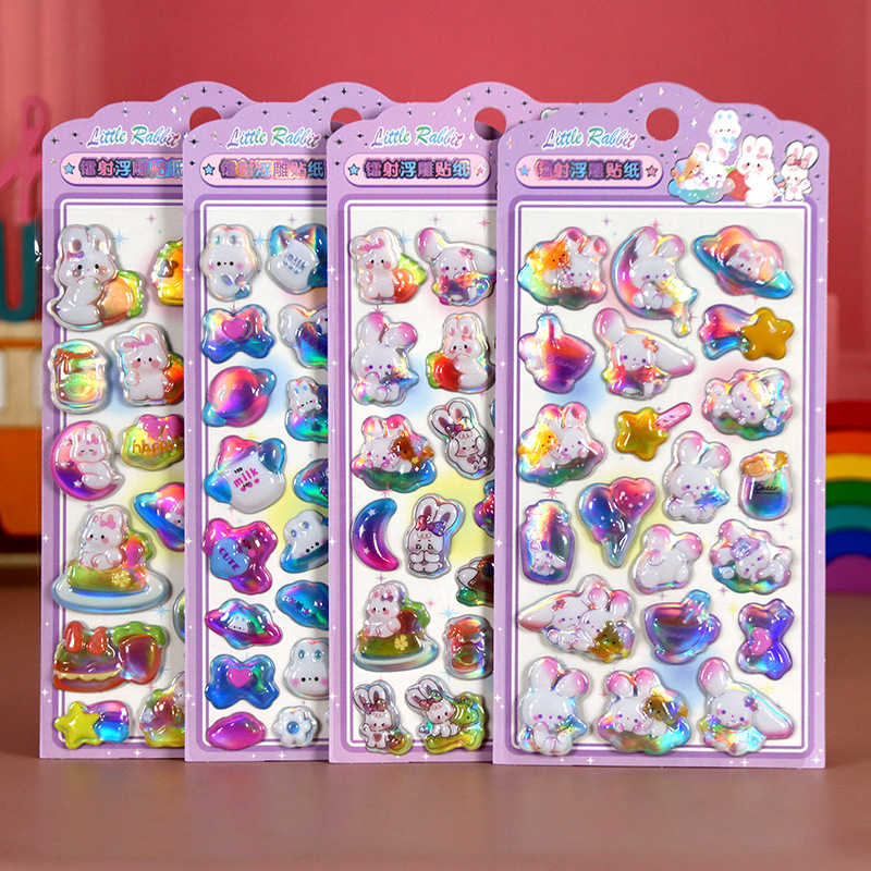 DIY手作り ステッカー★粘着シール★3D★手帳素材