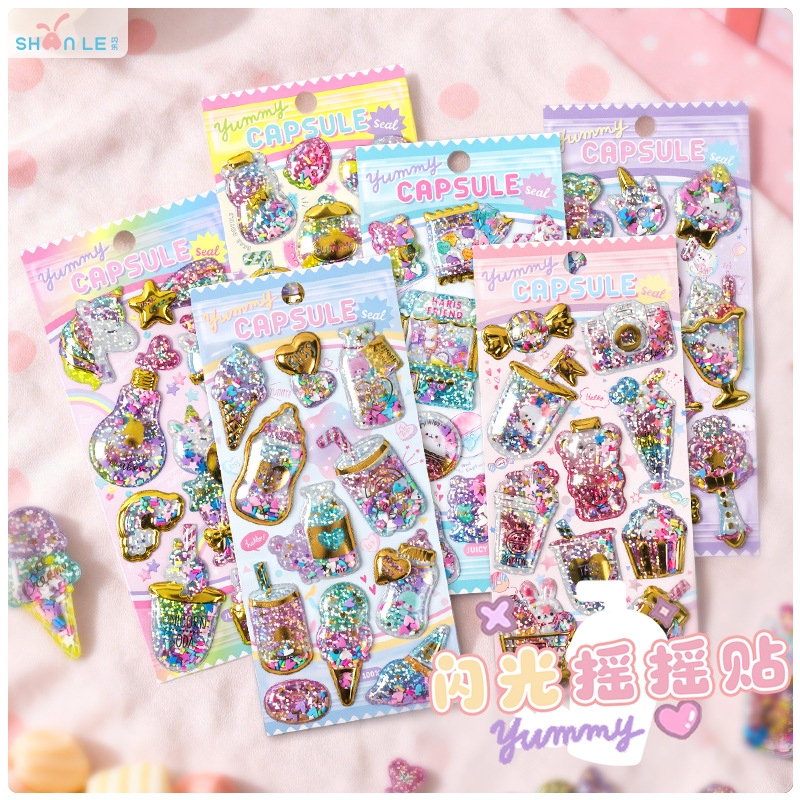 DIY手作り ステッカー★粘着シール★3D★手帳素材