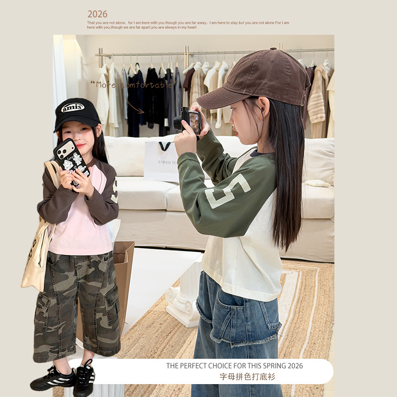 2026新作A★子供服　トップス★100cm〜170cm 2色